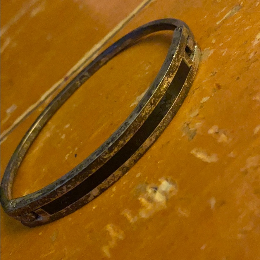 Silver Bracelet W/Possible Onyx Will Check-Vintage